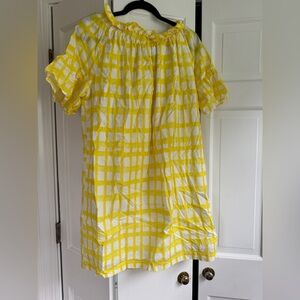 Brooke Wright Yellow and White Checkered Mini Dress